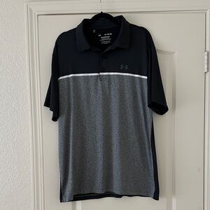 Under Armour Men's The Playoff Polo in Black and Gray